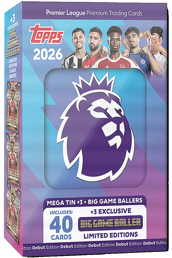 Topps Premier League 2026 - Debüt-Edition - Mega Tin (Big Game Baller)