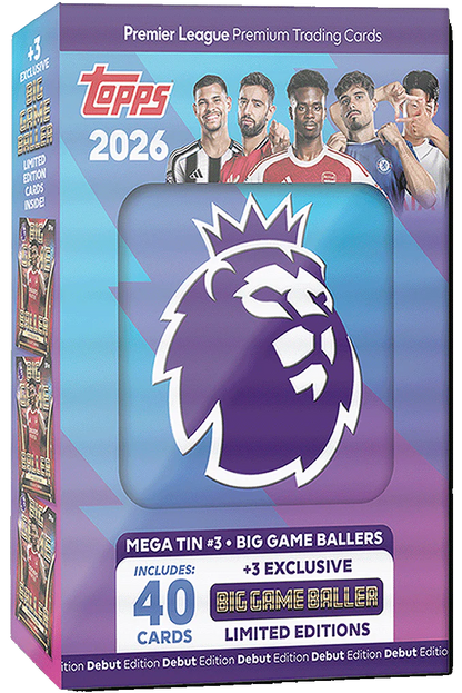 Topps Premier League 2026 - Debüt-Edition - Mega Tin (Big Game Baller)