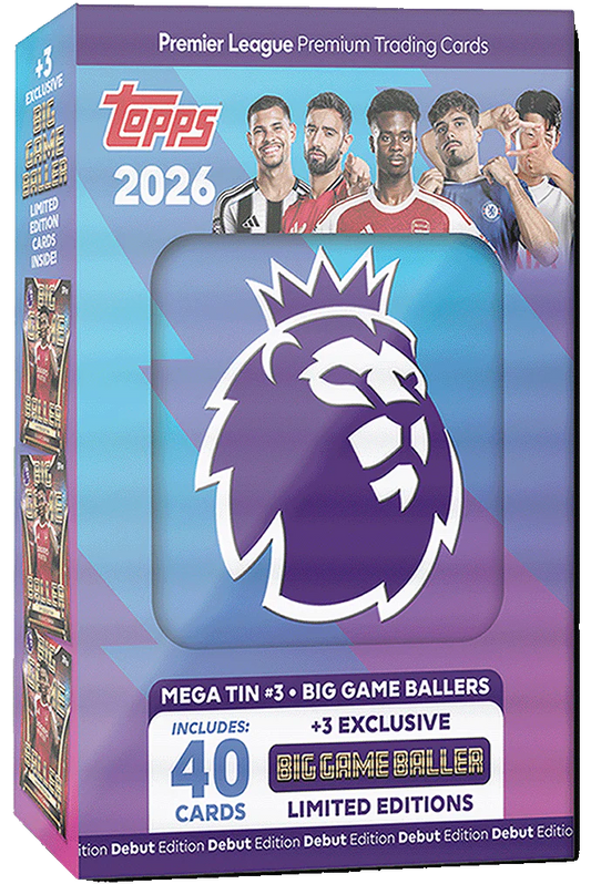 Topps Premier League 2026 - Debüt-Edition - Mega Tin (Big Game Baller)